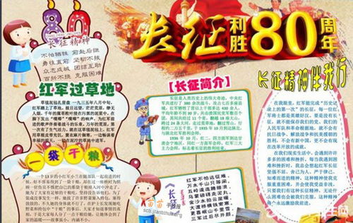 长征胜利80周年电子手抄报图片内容
