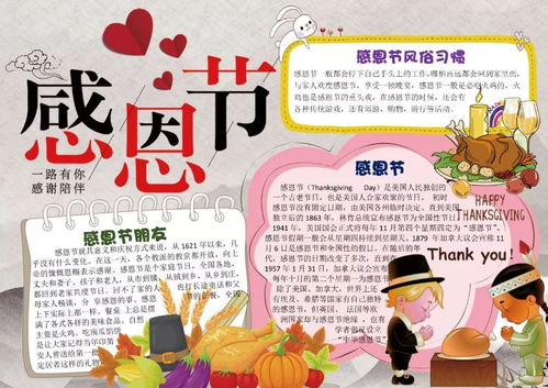 感恩节,感谢有你超全习俗手抄报,为孩子存一份