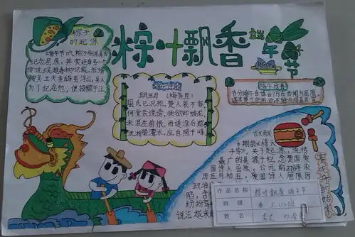 端午节粽叶飘香手抄报版面设计图