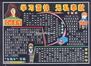 新时代新风尚,以学习雷锋为主,手抄报
