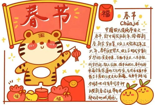2022虎年春节手抄报描写春节好词好句,快收藏,孩子用得上