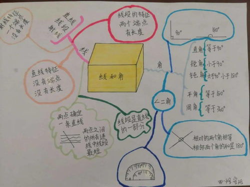 思维导图进课堂,特色作业效率高中宇小学四年级上册数学第四单元线与角思维导图