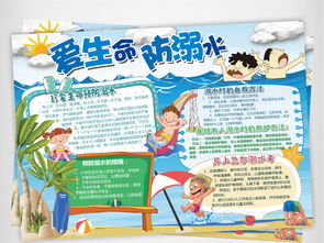 防溺水小报假期安全游泳环保手抄电子小报图片素材psd模板下载35.92mb防溺水手抄报大全安全健康手抄报