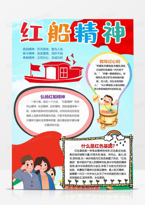 学党史小报红船精神爱国教育传承红色基因手抄报word模板下载熊猫办公