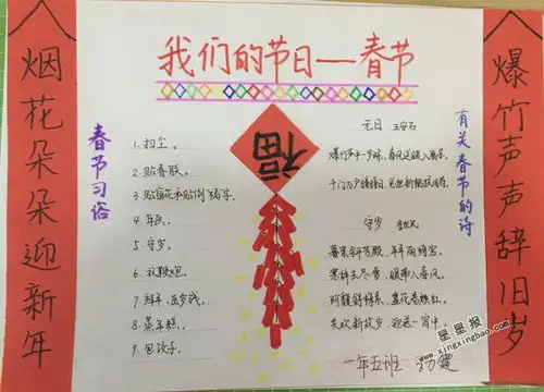 我们的节日春节手抄报图片大全