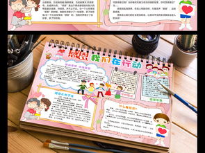 感恩小报感恩我们在行动手抄报感恩节电子小报图片素材worddoc模板下载85.46mb感恩节手抄报大全节日手抄报