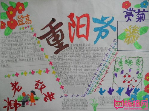 小学生重阳节手抄报图片,重阳节尊老敬老
