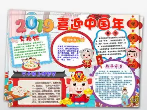 ps2019春节小报猪年喜迎中国年新春新年手抄报模板图片素材psd下载167.16mb春节元旦手抄报大全节日手抄报