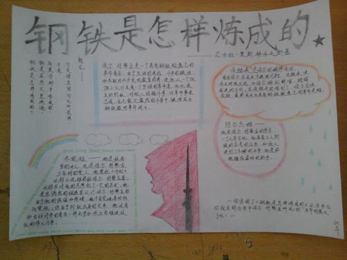 钢铁是怎样炼成的简单手抄报,简单的我不会画太难了,请您给我一些简