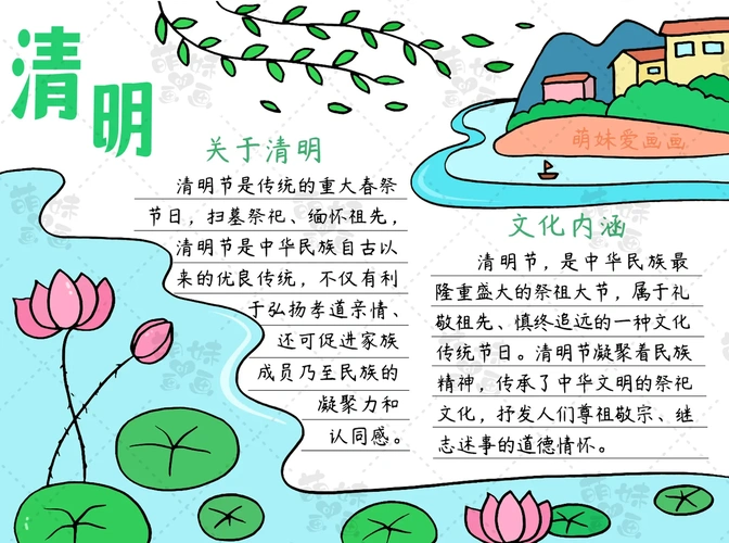 四款简单又漂亮的清明节手抄报模板,含内容文字,可收藏备用