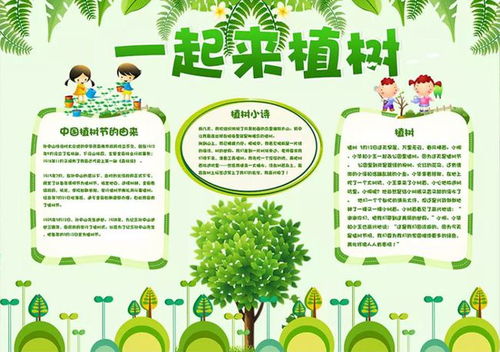 植树节快到了,关于植树节的手抄报模板,孩子一定用得到