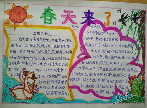 春天来了手抄报版面设计图