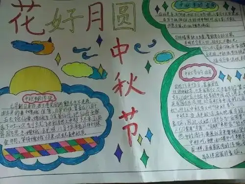 手抄报丨中秋节手抄报图片素材模板文字简单易画...赶快给孩子准备