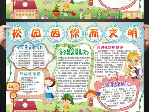 文明礼仪小报校园文明手抄报电子小报图片素材psd模板下载88.43mb校园安全手抄报大全安全手抄报