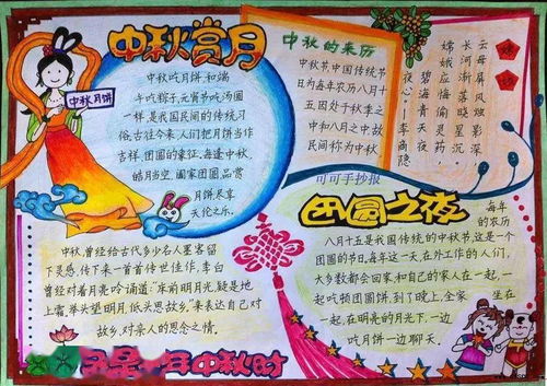 手抄报中秋节来历习俗诗词谚语手抄报范文合集,为孩子收藏感受传统文化