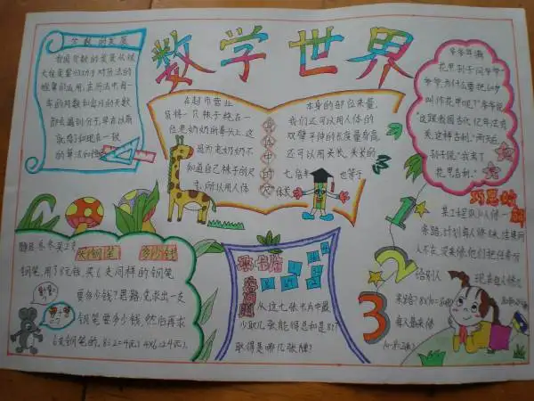 数学手抄报的字怎么写