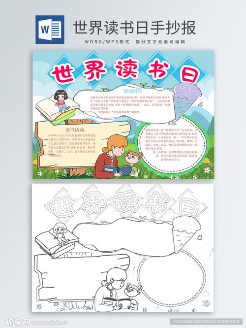 世界读书日手抄报设计图