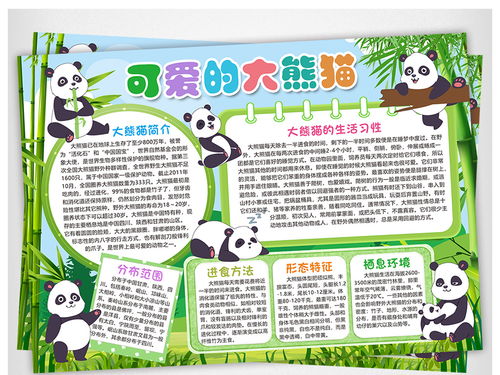 大熊猫小报保护动物手抄报中国国宝电子小报图片素材worddoc模板下载76.44mb爱护动植物手抄报大全环保手抄报