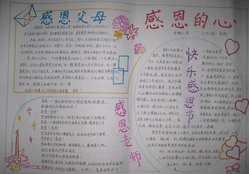2018年感恩节手抄报图片简单好看5张