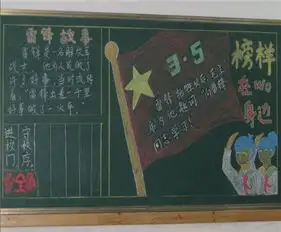 学雷锋黑板报学雷锋,争当好少年