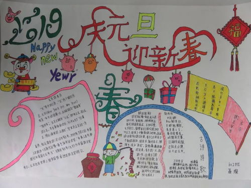 中心本部庆2019年元旦活动绘画手抄报系列