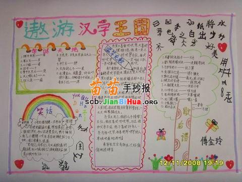 遨游汉字王国手抄报内容
