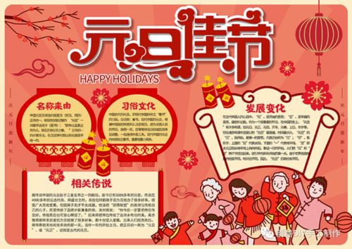 2021元旦手抄报模板素材好词好句好段,简单易上手,孩子一定用得上