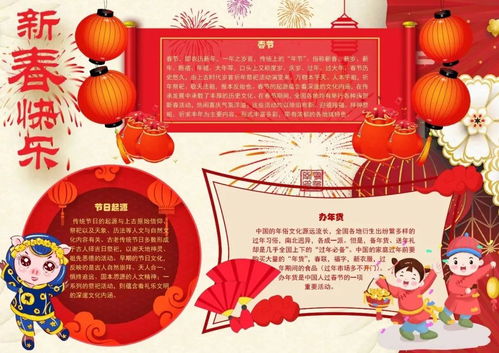 超实用春节手抄报合集,假期陪孩子动动手吧