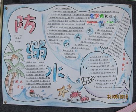 防溺水手抄报生命只有一次