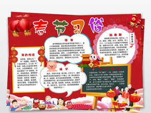 春节习俗小报喜迎猪年春节迎春小报手抄报图片素材worddoc模板下载28.80mb春节元旦手抄报大全节日手抄报