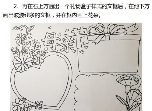 母亲节手抄报模板素材,附教程