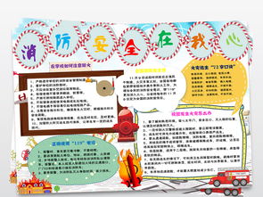 消防安全在我心小报校园安全手抄报小报下载图片模板worddoc设计图消防安全手抄报大全编号18843479
