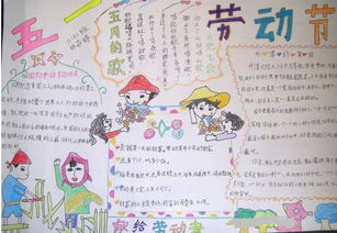 劳动节手抄报模板绘画步骤卡通素材边框实例