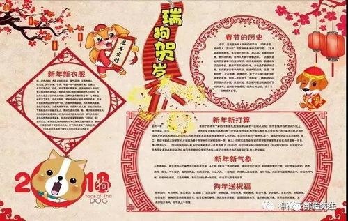2018狗年春节手抄报,既简单又漂亮