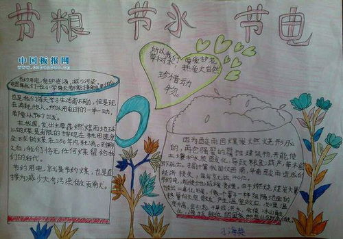 节水节粮节电的手抄报图片