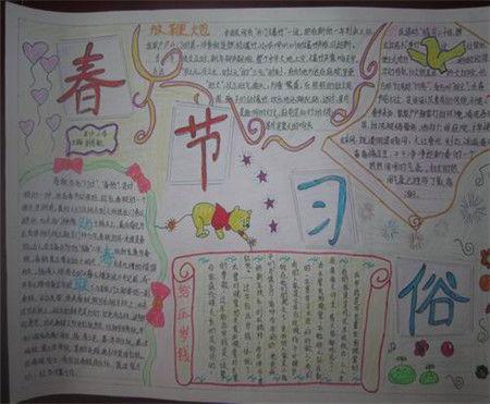 春节手抄报幸福吉祥永环绕