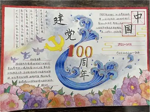 党在我心中庆建党一百周年手抄报比赛