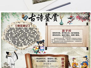 古诗词歌赋赏析小报传统国学文化电子小报图片素材psd模板下载48.18mb传统国学手抄报大全读书手抄报