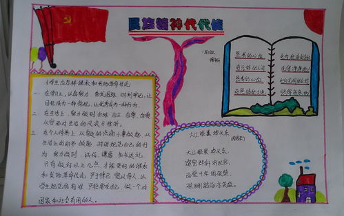 一年级民族精神代代传手抄报