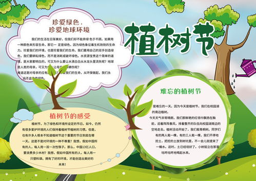 清新绿色植树节手抄报模板下载