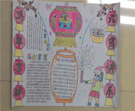 元宵节手抄报在元宵节里到处观灯