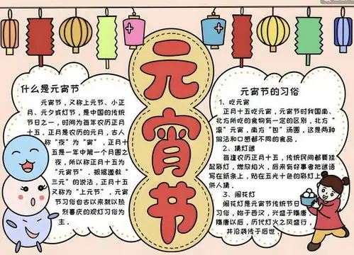 龙年元宵节手抄报幼儿园