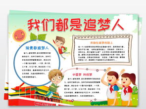 我们都是追梦人小报我的梦想中国梦电子手抄报模板图片worddoc设计图下载语文手抄报大全编号19200750