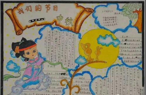中秋节手抄报图片素材模板,文字,赶紧为孩子收藏