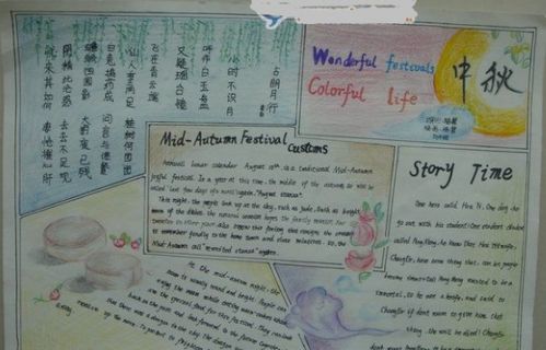 中秋节手抄报中秋节英文手抄报图片