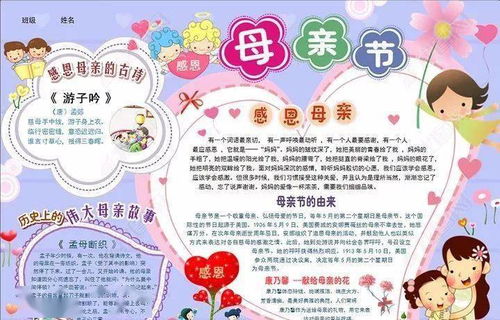 母亲节手抄报贺卡素材大全好词佳句班会资源,快给孩子收藏吧