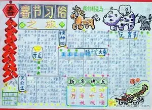 迎新年手抄报广东醒狮