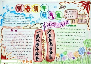 对联手抄报,既简单又漂亮