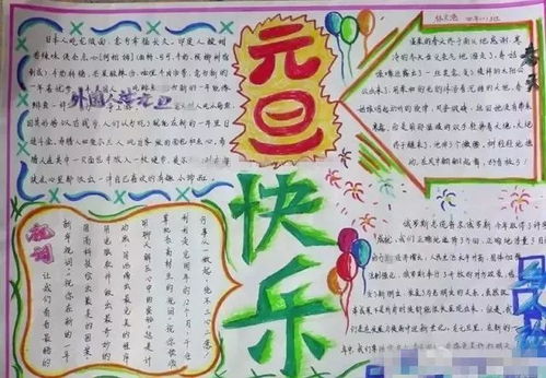 元旦手抄报,你一定用得上版面设计,文字资料