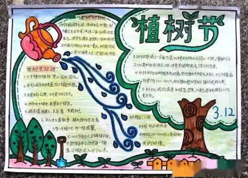 植树节手抄报闪亮登场,喜欢的速度保存